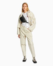 MONOGRAM BADGE CARGO PANTS, Eggshell, hi-res