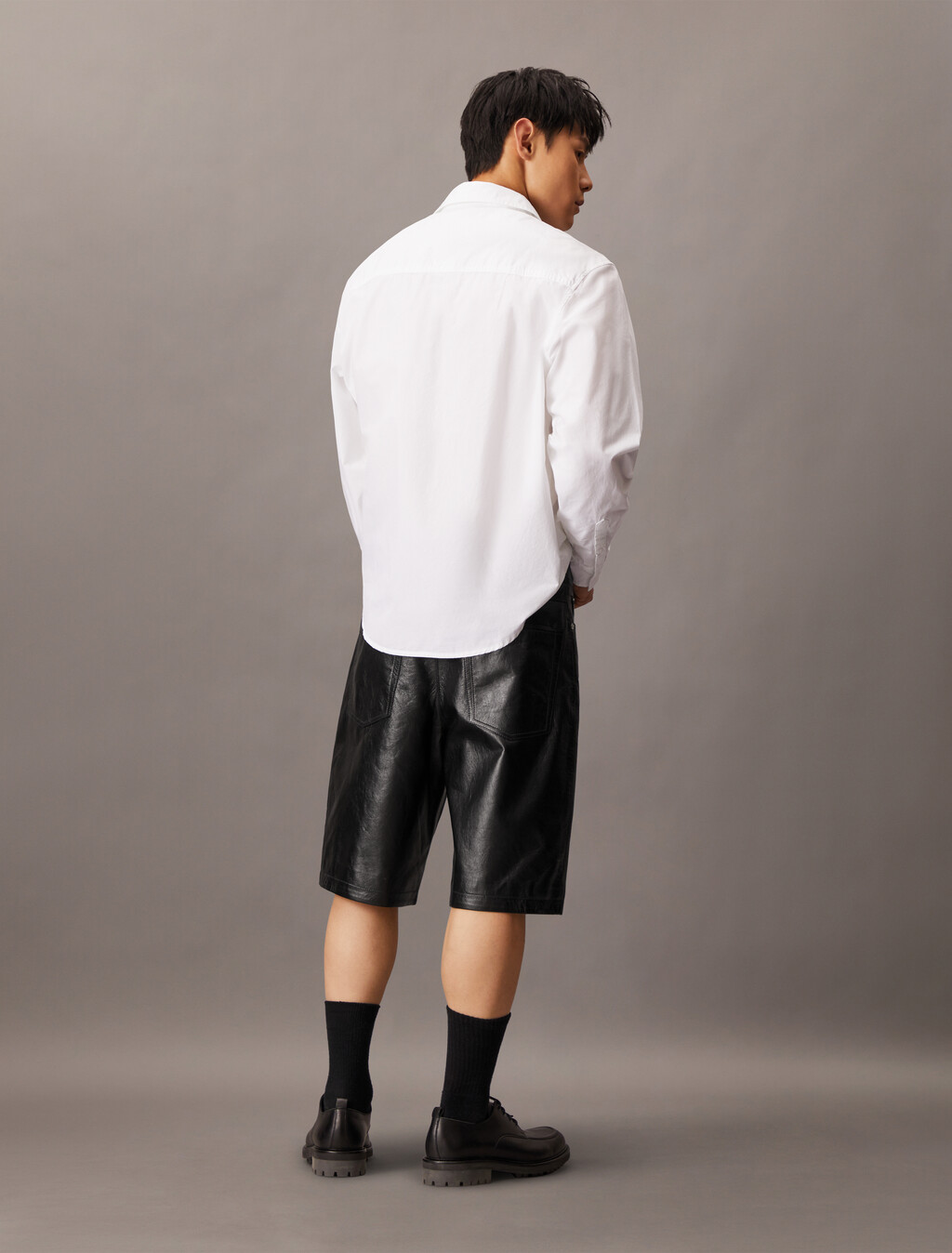 Leather Shorts, Black, hi-res