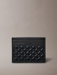 Embossed Emblem Card Case, Black, hi-res