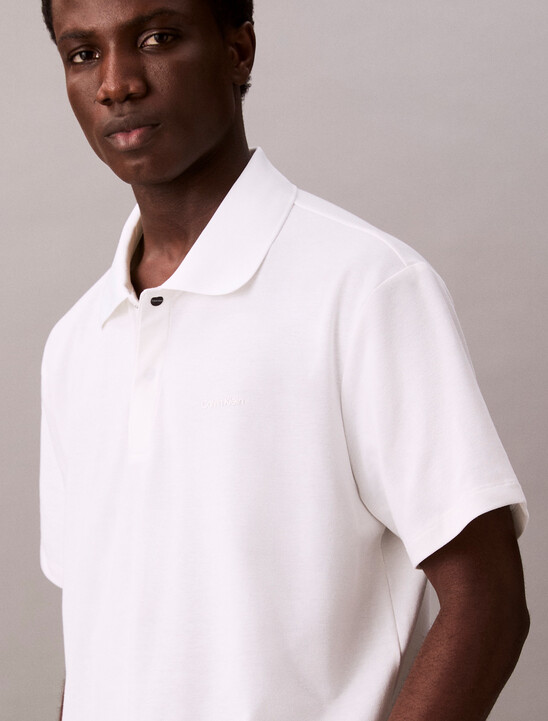 Cotton Blend Pique Polo Shirt