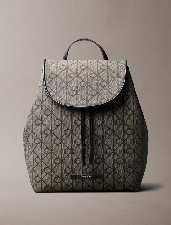 Emblem Logo Jacquard Flap Backpack