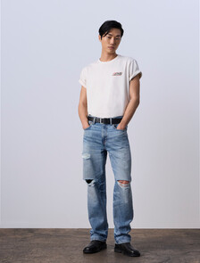 Jung Kook for Calvin Klein Logo Badge Relaxed T-Shirt, LILY, hi-res