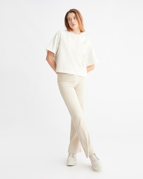 Elongated Rib Knit Pants