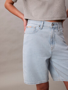 Relaxed Linen Blend Bermuda Shorts, AARON INDIGO, hi-res