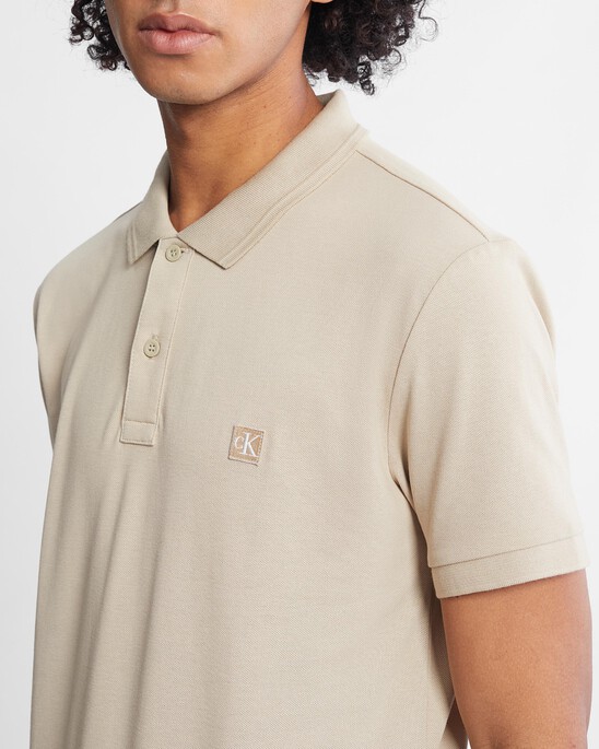 Ck Badge Slim Smooth Cotton Polo