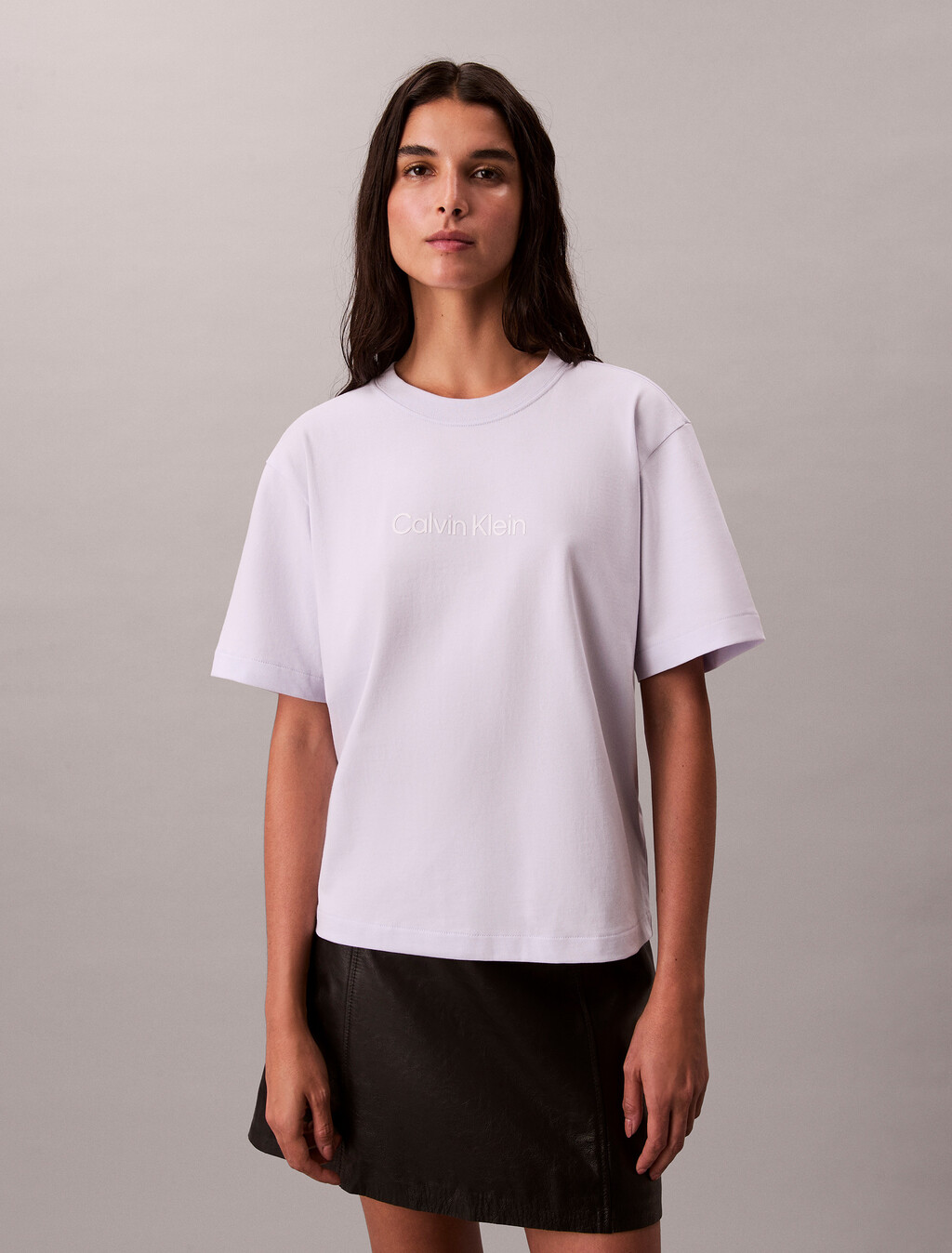 Relaxed Standard Logo Crewneck Tee, Lacey Lilac, hi-res