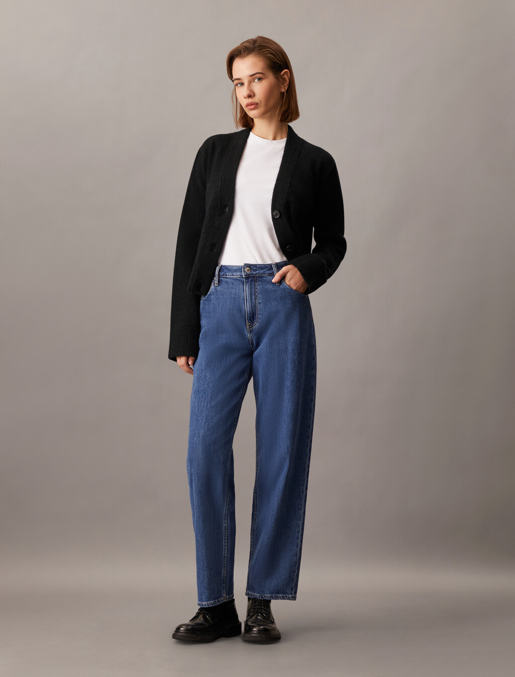 Plush Wool Blend Cardigan, Ck Black, hi-res