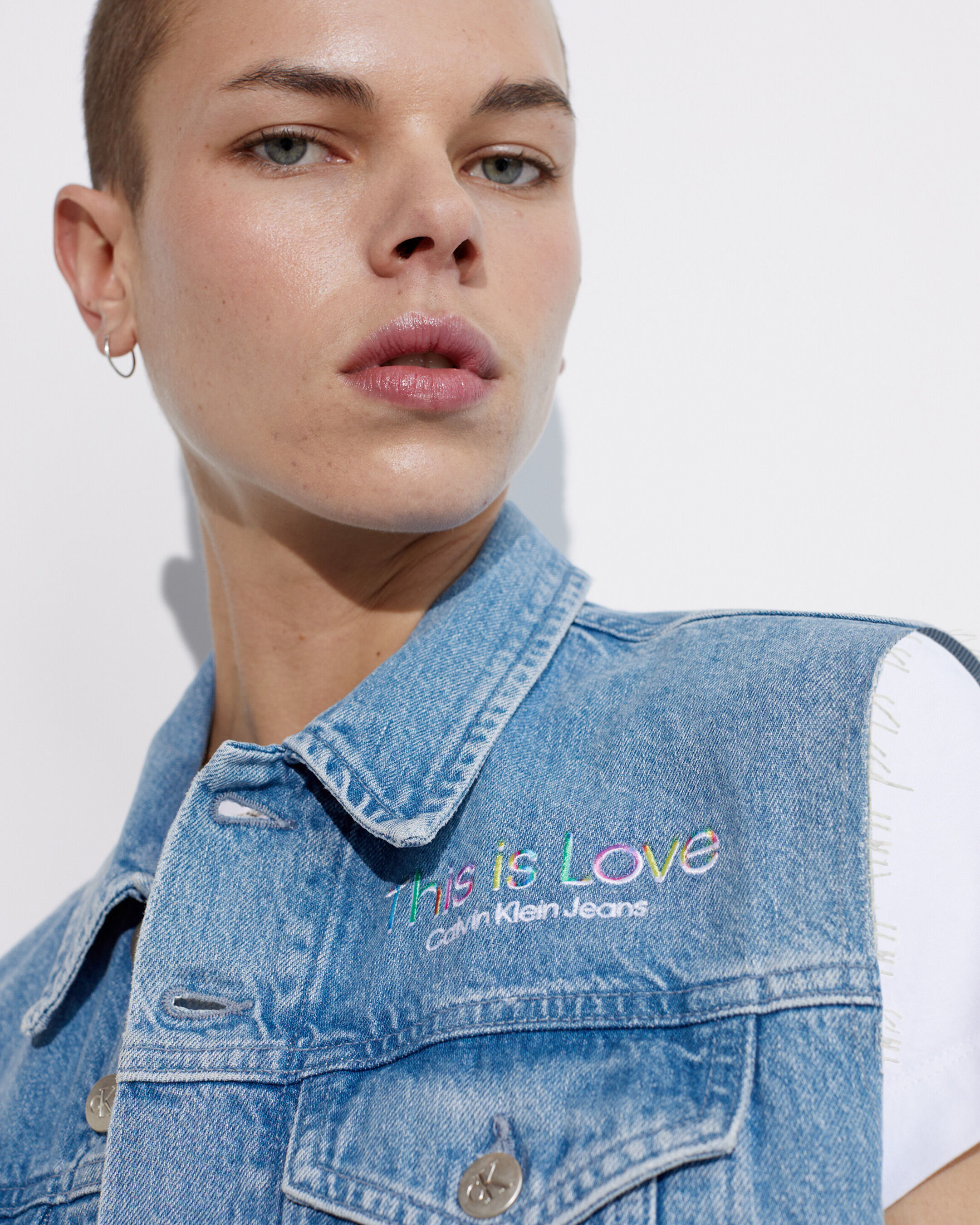 Calvin klein pride denim jacket hotsell