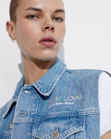 Pride Cropped Denim Vest, Denim Light, hi-res