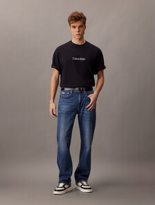 Calvin Logo Crew Neck Tee, Black Beauty, hi-res