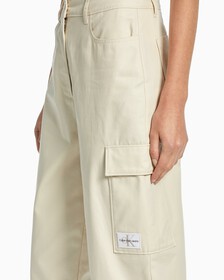 MONOGRAM BADGE CARGO PANTS, Eggshell, hi-res