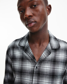 Flannel Long Sleeve Button Down Shirt, CK Shadow Plaid+Black, hi-res
