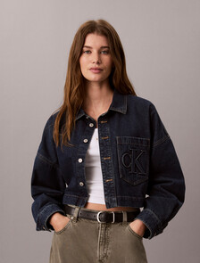 Cropped Denim Shirt, AUTUMN DUSK, hi-res