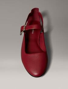 Leather Airfit® Cushioned Ballerinas, New Maroon, hi-res