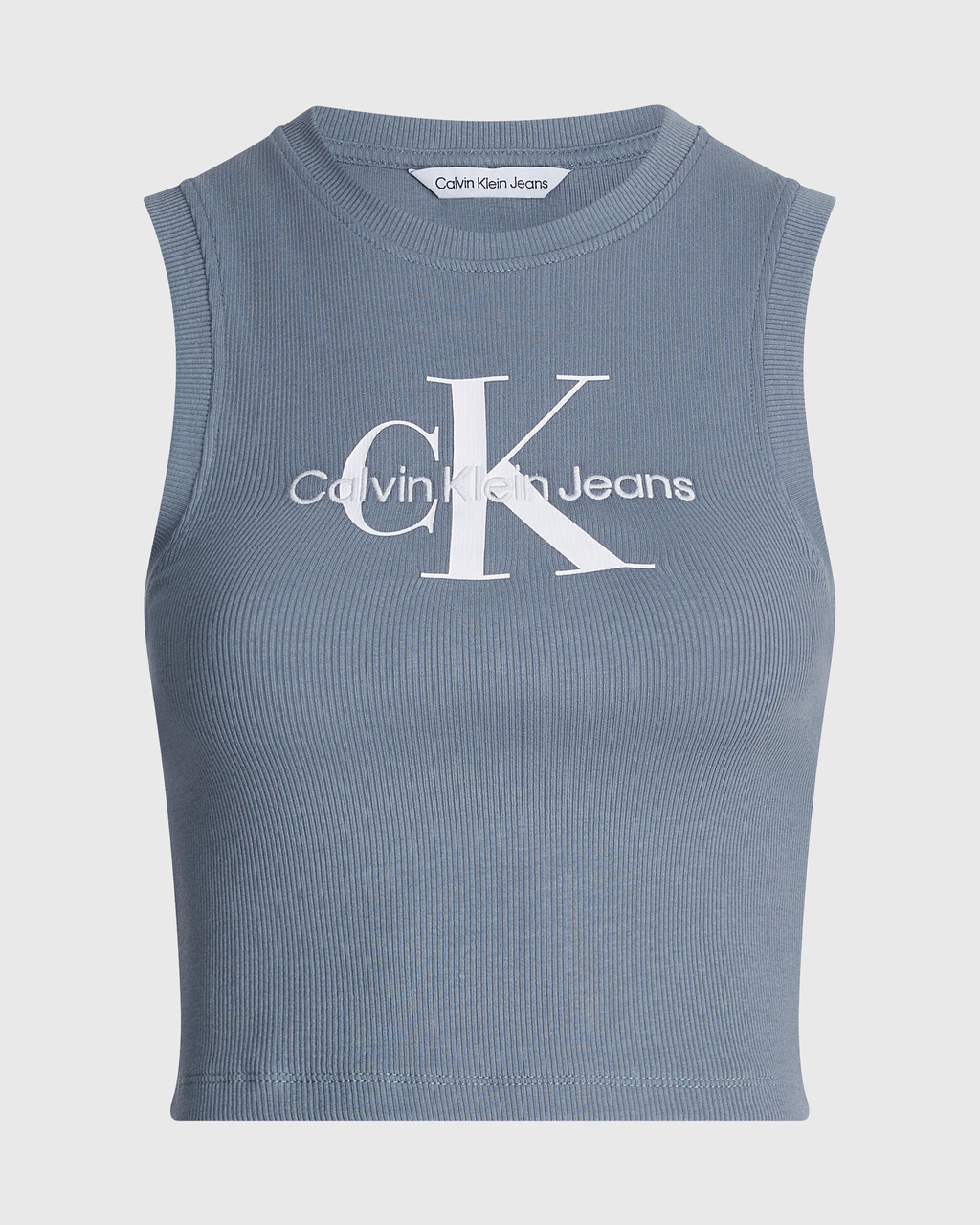 CROPPED MONOGRAM TANK TOP, Overcast Grey, hi-res