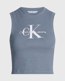 CROPPED MONOGRAM TANK TOP, Overcast Grey, hi-res