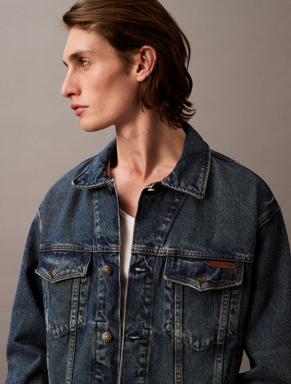 90s Denim Trucker Jacket, CK NO05, hi-res