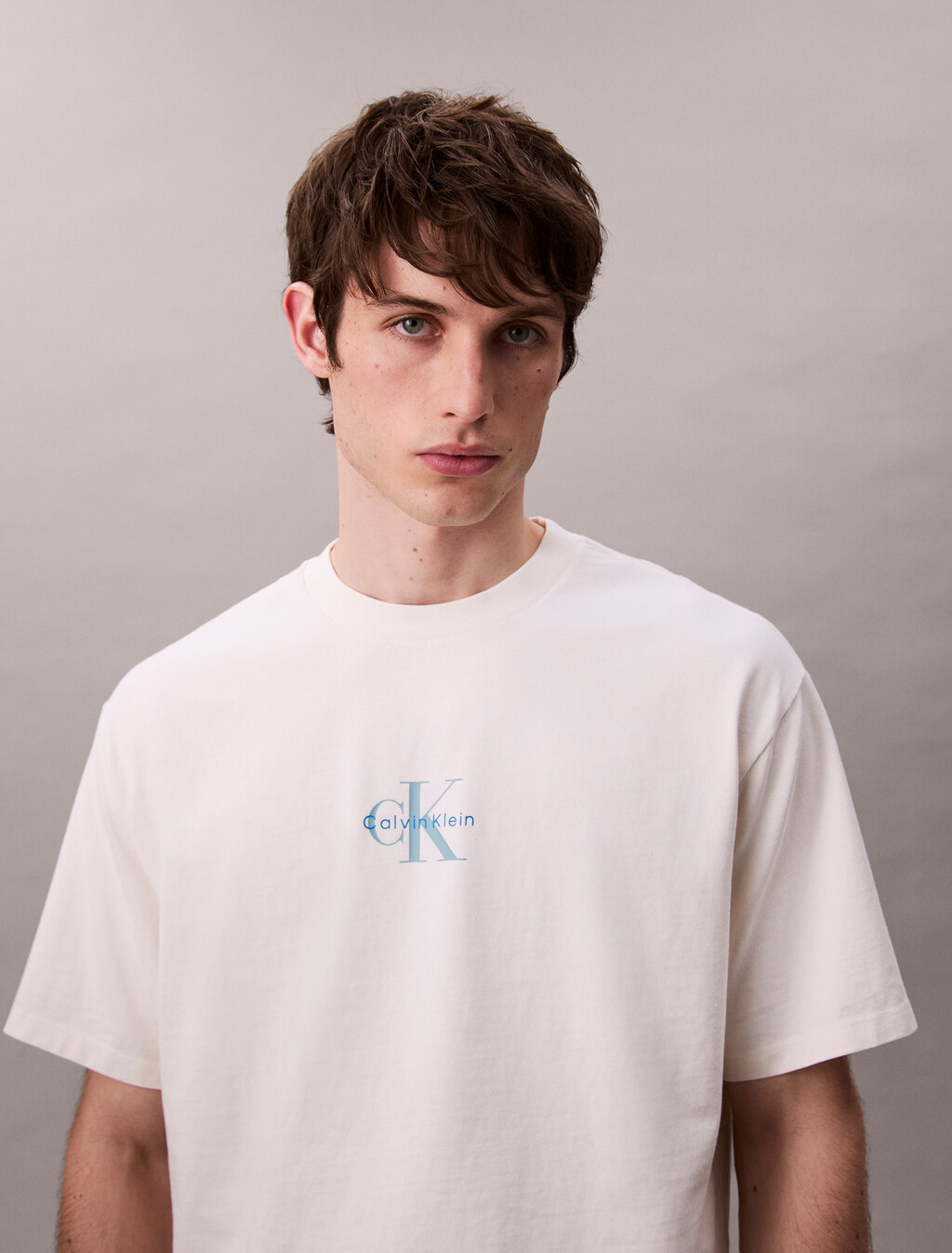 Monogram Logo Washed Relaxed Tee, Tofu, hi-res