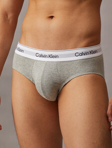 2 Pack Icon Cotton Stretch Hipster Briefs, Grey Heather / Black, hi-res
