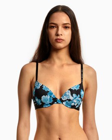 CK One Micro Push Up Plunge Bra, FRANCES PRT, hi-res