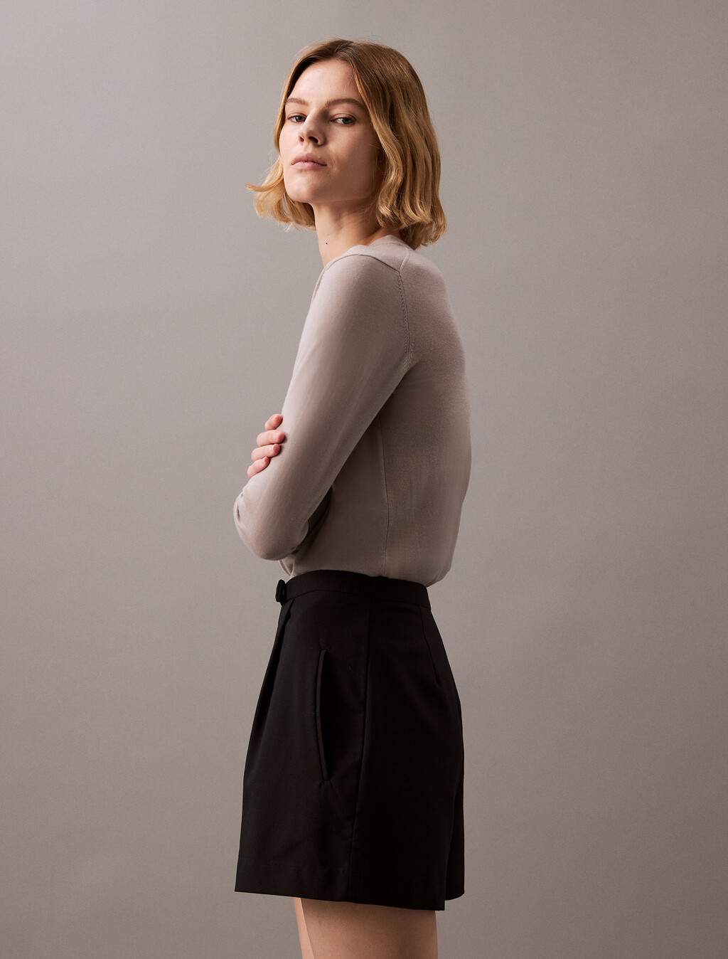 Tech Merino Crewneck Sweater, Ash, hi-res