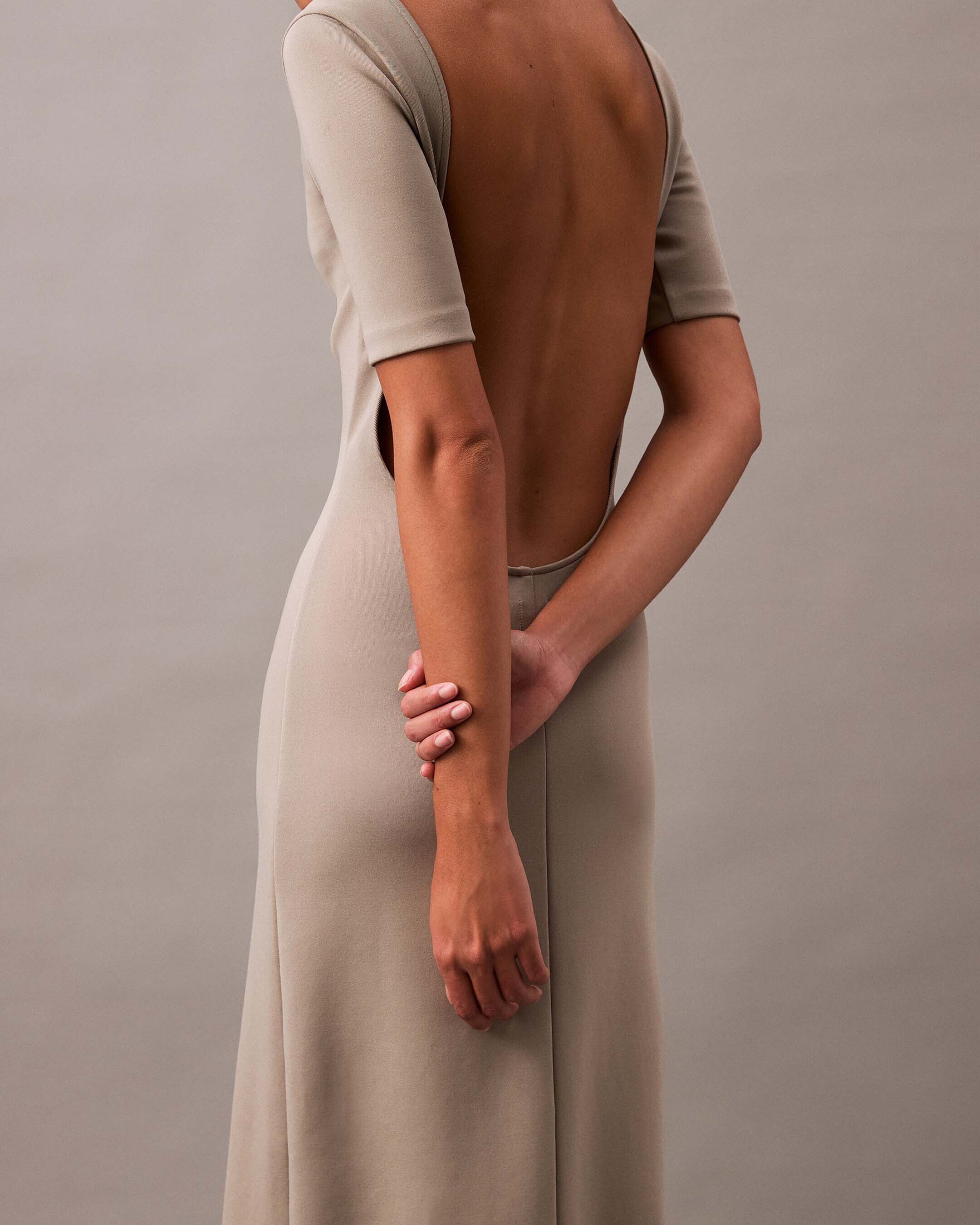 Backless Jersey Dress brown Calvin Klein Singapore