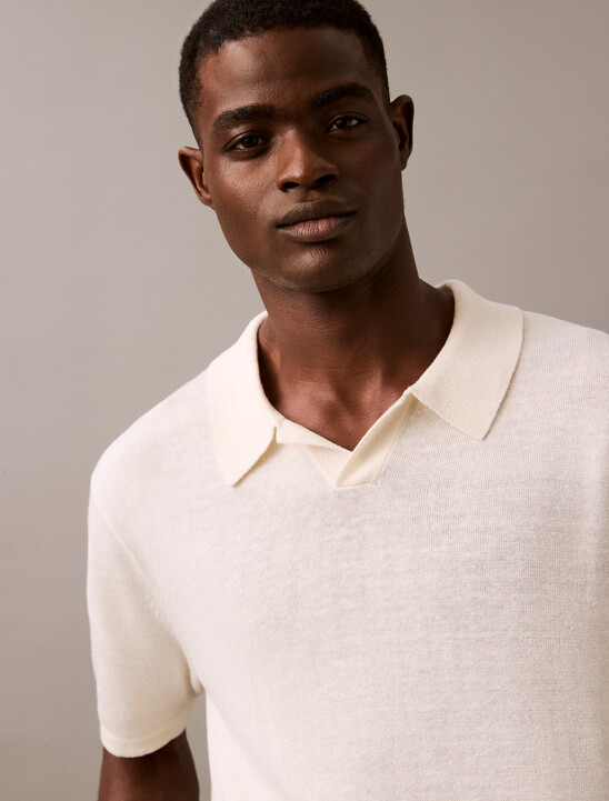 Linen Blend Short Sleeve Jumper