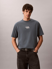 Relaxed High Pile Logo Tee, Dark Slate, hi-res