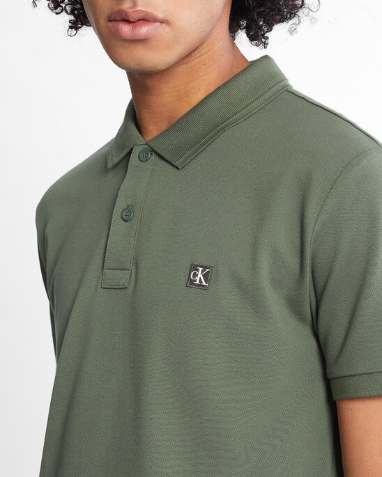 Ck Badge Slim Smooth Cotton Polo