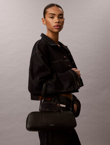 Foil Logo Shoulder Bag, Black/Toasted Coconut, hi-res
