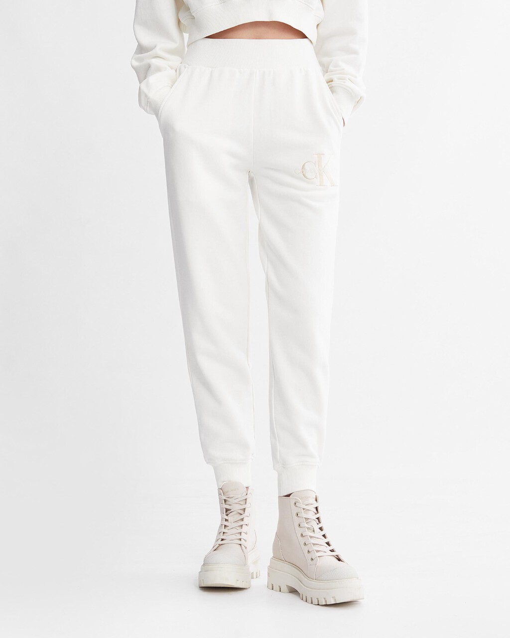 Mineral Dye Monologo Sweatpants, Ivory, hi-res