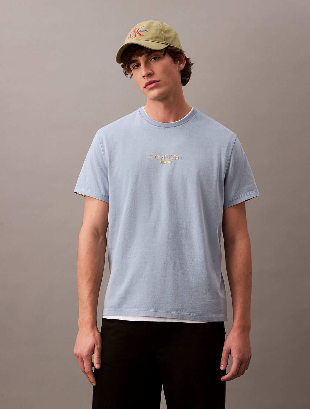 Acid Wash Logo T-shirt, Faded Denim, hi-res
