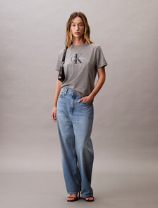 Monogram T-shirt, Medium Grey Heather, hi-res