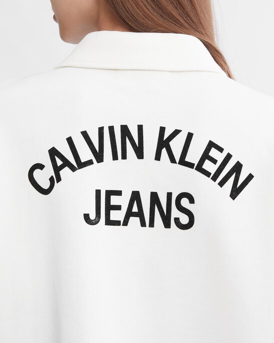 Varsity Polo Neck Pullover Sweatshirt