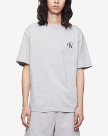 CALVIN LOGO CREW NECK TEE, Heroic Grey Heather, hi-res