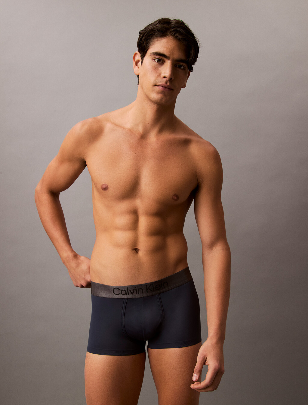 Brushed Microfiber Stretch Low Rise Trunk, Blue Nights, hi-res