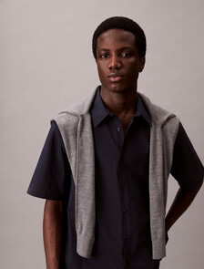 Cotton Nyon Relaxed Shirt, Night Sky, hi-res