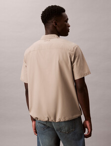 1/4 Zip Bungee Hem Easy Shirt, Vintage Khaki, hi-res