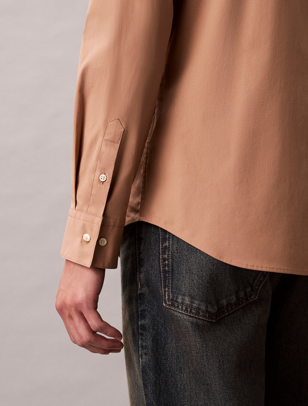 Slim Stretch Poplin Shirt, Stonehenge, hi-res