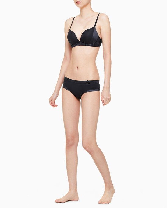 CK Black Structure Push Up Plunge Bra