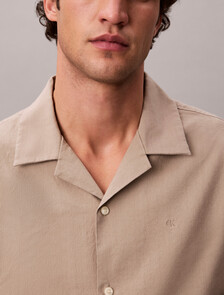 Linen Lyocell Classic Fit Shirt, Roasted Cashew, hi-res