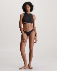 CK Texture Cut Out Tank Bikini Top, Pvh Black, hi-res