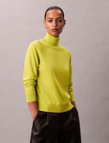 Merino Wool Turtleneck Jumper, Fragile Sprout, hi-res