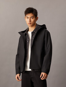 Water Resistant Unlined Rain Jacket, Black Beauty, hi-res