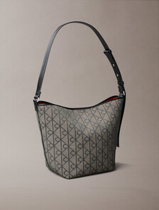 Emblem Jacquard Bucket Bag, LOTUS BEIGE / BLACK AOP, hi-res