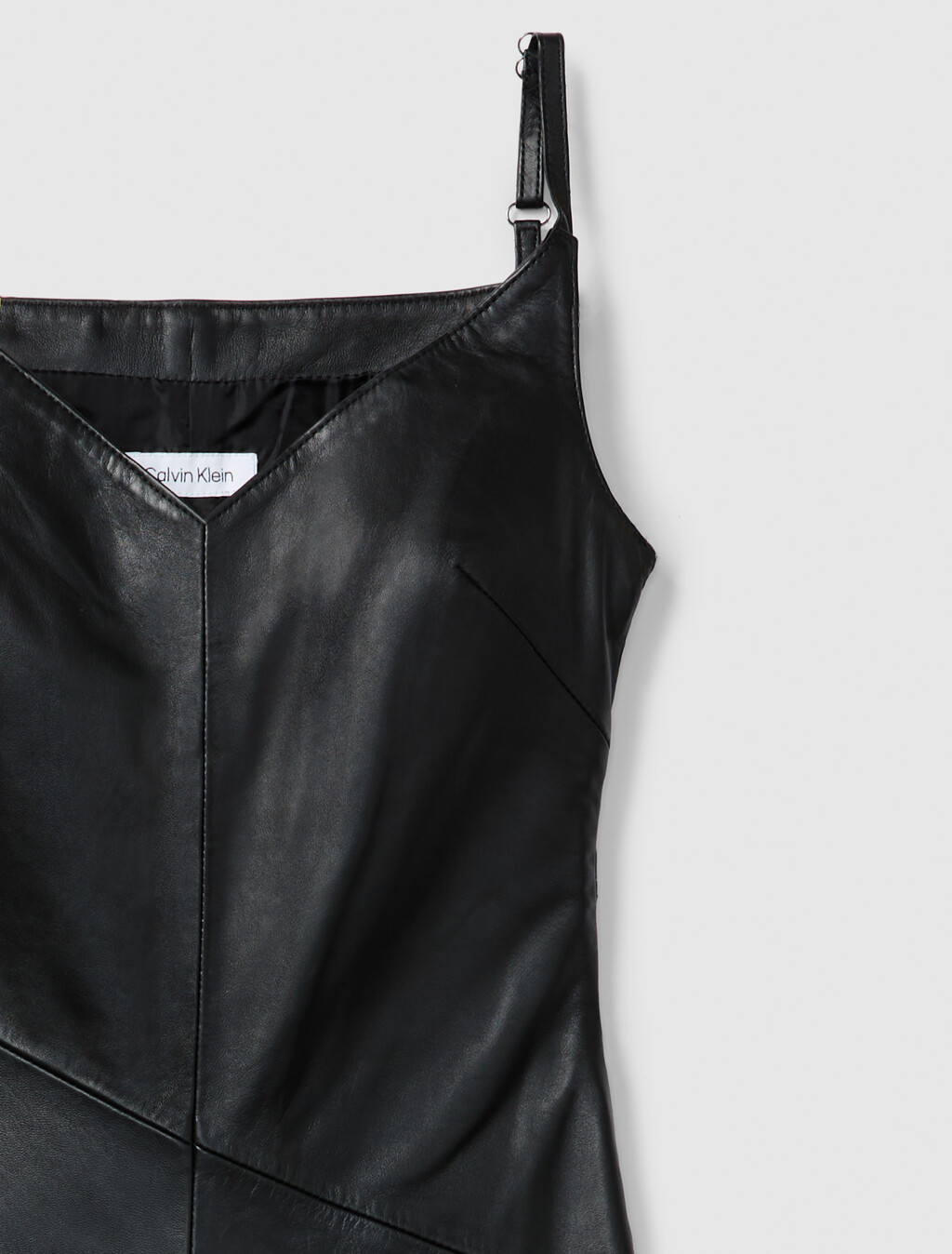 Leather Sleeveless Midi Dress, Black, hi-res