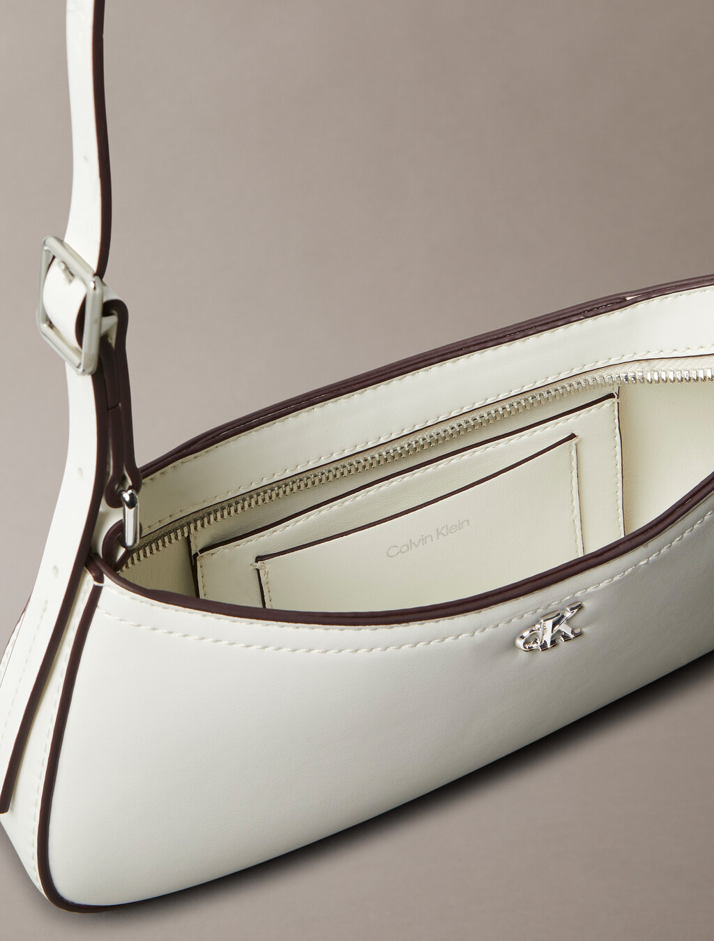 Monogram Logo Hardware Shoulder Bag, Lily White, hi-res