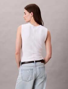 Ribbed Tank Top, Brilliant White, hi-res