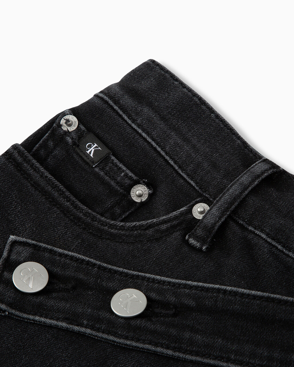 37.5 RECYCLED COTTON HIGH RISE DENIM SHORTS, Washed Black Dbl Belted Wb, hi-res