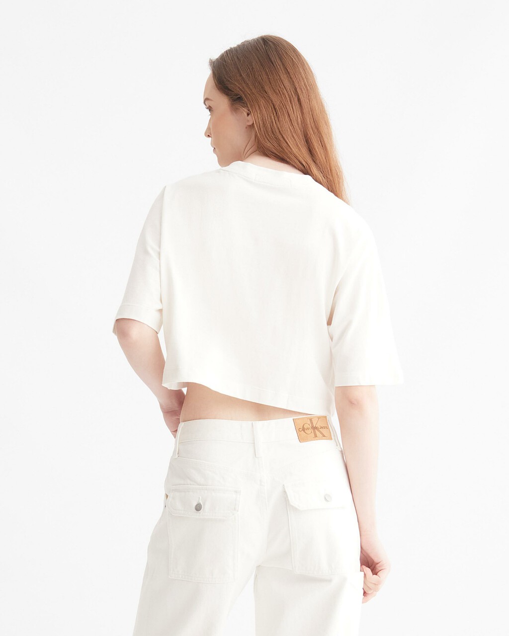 CROPPED GLOSS LOGO T-SHIRT, Bright White, hi-res